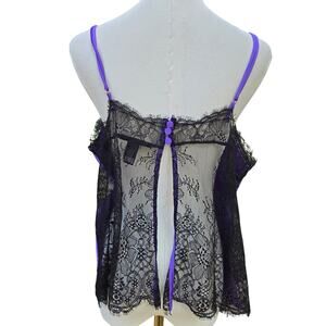 Victoria’s Secret Womens Vintage Y2K Coquette Satin Lace Camisole Top XL Purple
